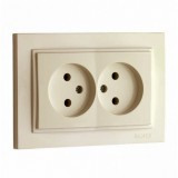 Розетка 2-а б/з Mono Electric,DESPINA (крем), фото 1