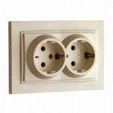 Розетка 2-а с/з Mono Electric, DESPINA (крем)