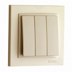 Вимикач 3-кл Mono Electric, DESPINA (крем)