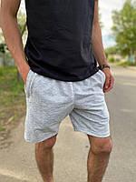 Трикотажные мужские шорты серые однотонные, однотонные легкие шорты серые