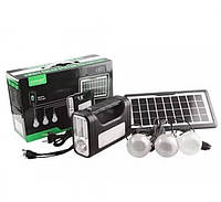 Портативная солнечная станция фонарь GDLite 8017-2 power bank, аккумулятор, солнечная батарея, 3 лампы