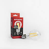 Светодиодная филаментная лампа ETRON Filament A65 20W E27 3000K прозрачная
