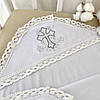 Крижма трикотажна для хрещення "Чарівний янгол-1" 75х80 см Інтерлок Білий/Срібло BetiS, фото 2