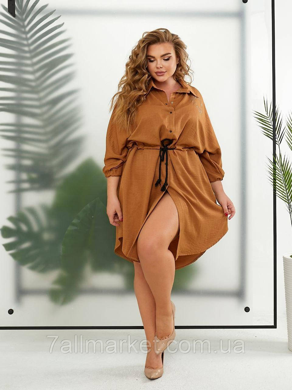 Плаття-сорочка жіноче батал розмір 50-60 (8 кв) "ZLATA" недорого від прямого постачальника