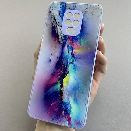 Чохол для Xiaomi Redmi Note 9s мрамуровий чохол із захистом камери на телефон сяомі редмі нот 9с бузковий q7k, фото 1