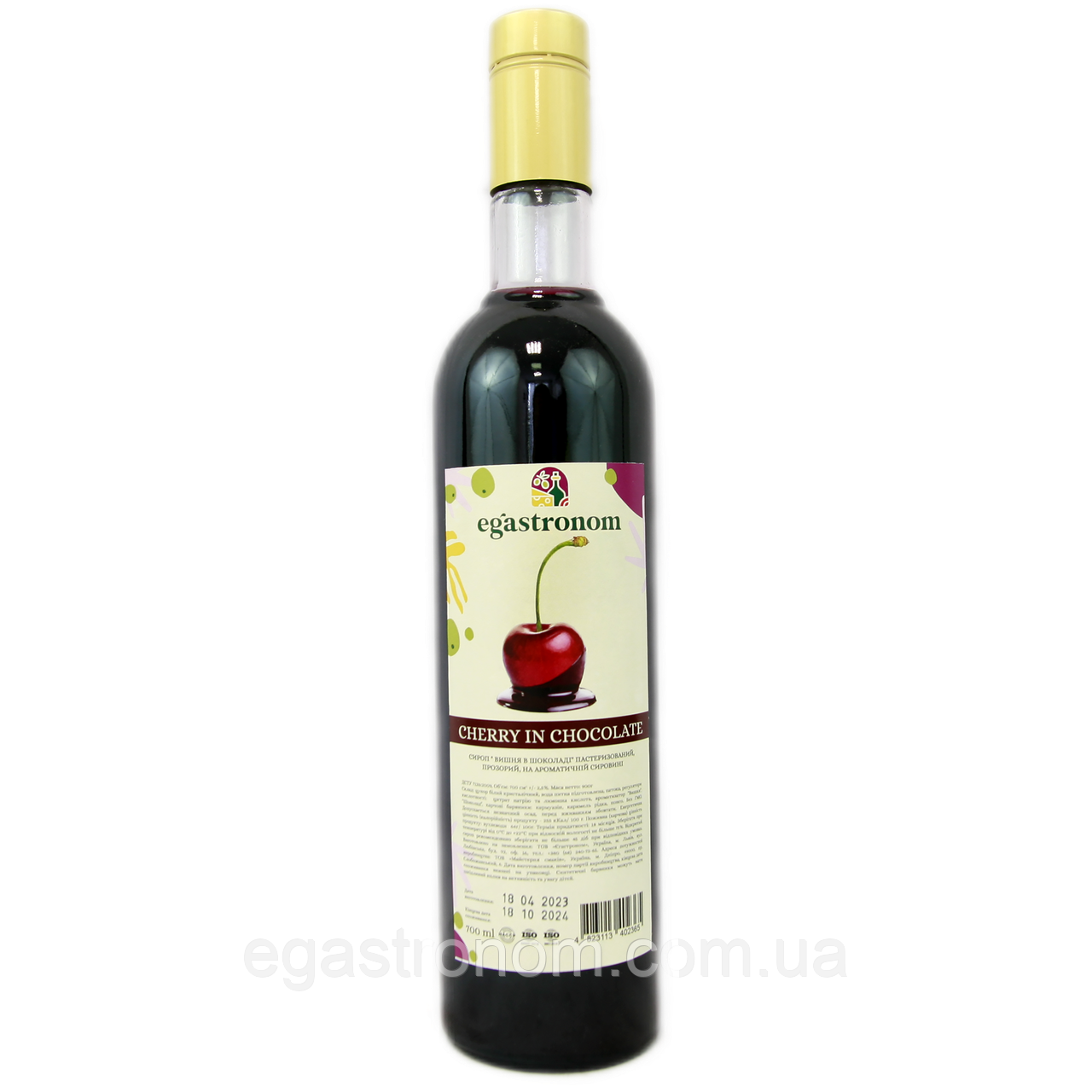 Сироп вишня в шоколаді Єгастроном Egastronom cherry in chocolate 700ml 9шт/ящ (Код: 00-00014406)