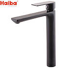 Змішувач для умивальника високий Haiba Alex 001 High Black, фото 7