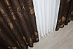 Комплект штор (2шт. 1х2,75м.) Льон рогожка "Листя". Колір темно-коричневий. Код 368ш 31-594, фото 8