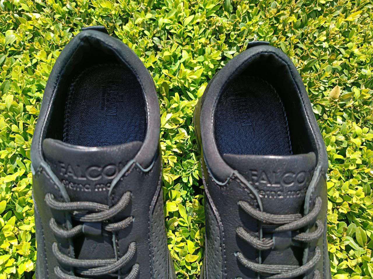 Кроссовки мужские 44 размер кожаные с перфорацией черные с шнурками кроссовки летние в дырочку - фото 9 - id-p1854616770