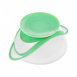 Тарілка на присосці з ложкою, білий-синій Akuku A0504, фото 2