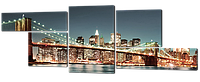 Модульная картина Interno Эко кожа Мост с фонарями 164х61см (А352M)