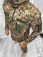 Военная куртка SoftShell пиксель весенняя , тактическая куртка с капюшоном пиксель Турция