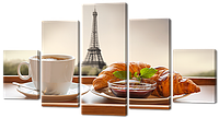 Модульная картина Interno Холст Завтрак в Париже 123х69см (R786M)