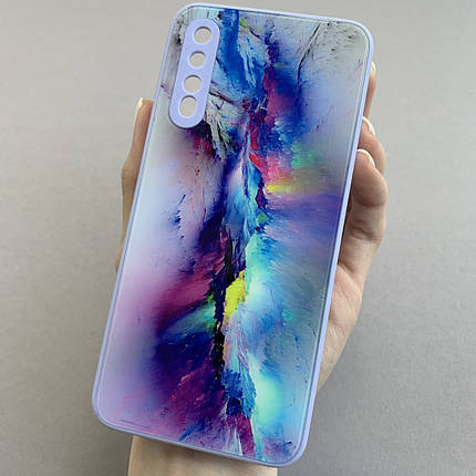 Чохол для Samsung Galaxy A50s мрамуровий чохол із захистом камери на телефон самсунг а50с бузковий q7k, фото 1