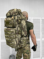 Армейский большой рюкзакм100+10л мультикам, военный рюкзак мультикам с креплением Met и спального мешка