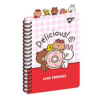 Блокнот YES А5 80 л. cпираль c разделителями Line Friends. Delicious (151776)