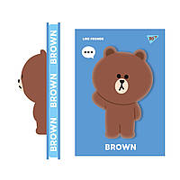 Блокнот-сквиш YES А5 128 л. лин. Line Friends. Brown (151802)