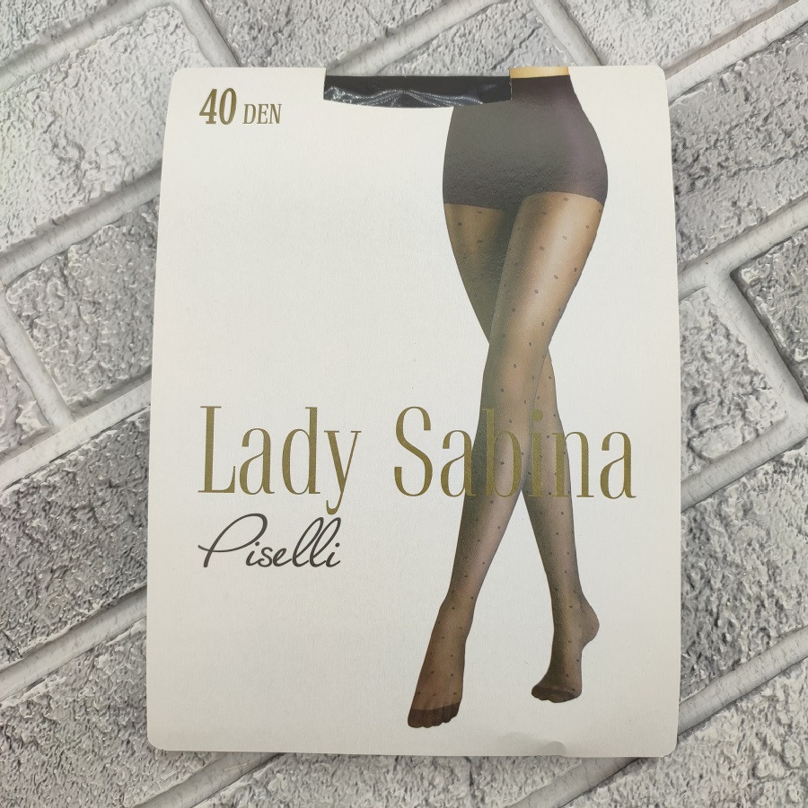 Колготи жіночі капронові LADY SABINA р.4 LS PISELLI 40 DEN NERO (чорні) крапки 30034817