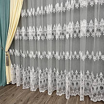 М'який фатиновий тюль з густою вишивкою №16240, фото 6