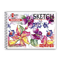 Альбом для акварели SANTI Flowers А4 Paper Watercolour Collection 10 л 200г/м2 (130498)