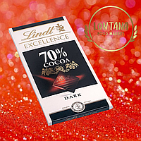 Черный шоколад Lindt Excellence 70% горький 100 г, Швейцария