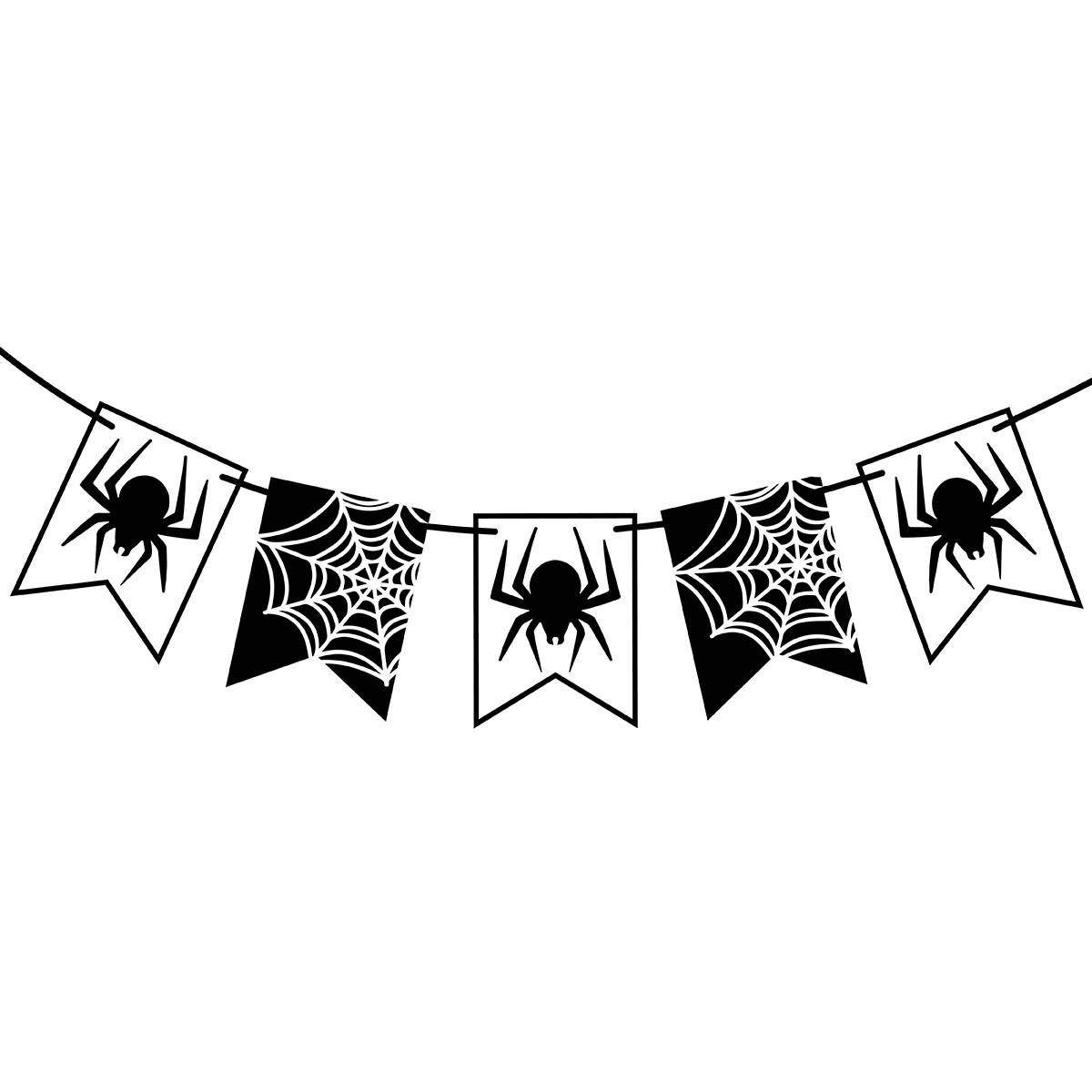 Гірлянда бум. прапорці Yes Fun Хелловін Spider 12 прапорців 3м (973628)