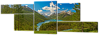 Модульная картина Interno Искусственный холст Холмы и озеро 164х61см (Z936M)