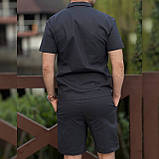 Футболка та шорти лляний чоловічий комплект стильний легкий повсякденний практичний люкс якість, фото 8