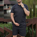 Футболка та шорти лляний чоловічий комплект стильний легкий повсякденний практичний люкс якість, фото 5