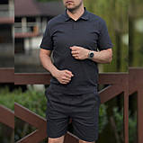 Футболка та шорти лляний чоловічий комплект стильний легкий повсякденний практичний люкс якість, фото 4