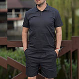 Футболка та шорти лляний чоловічий комплект стильний легкий повсякденний практичний люкс якість, фото 7