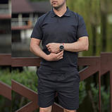 Футболка та шорти лляний чоловічий комплект стильний легкий повсякденний практичний люкс якість, фото 6