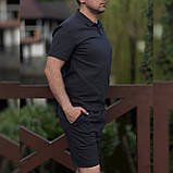Футболка та шорти лляний чоловічий комплект стильний легкий повсякденний практичний люкс якість, фото 2