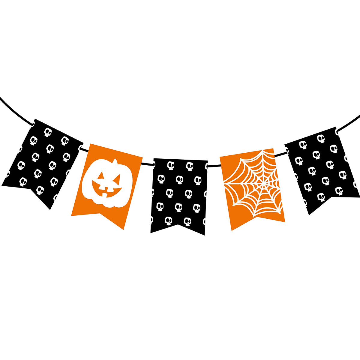 Гірлянда бум. прапорці Yes Fun Хелловін Halloween 15 прапорців 3м (973629)