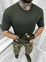 Военная мужская футболка олива ЗСУ, тактическая мужская хлопковая футболка хаки