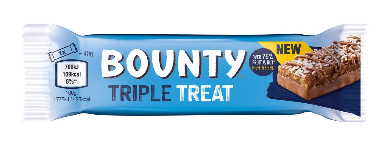 Шоколадний батончик Bounty Triple Treat 32g, фото 1