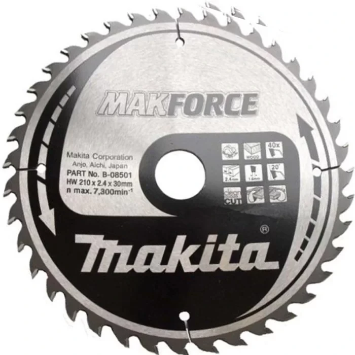 Диск пильний по дереву Makita MAKForce B-08501 (210x30 мм, 40 зубів)