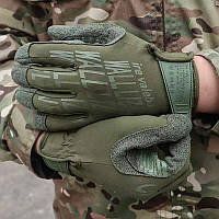 Перчатки тактические летние полнопалые хаки Военные штурмовые перчатки Tactical Olive