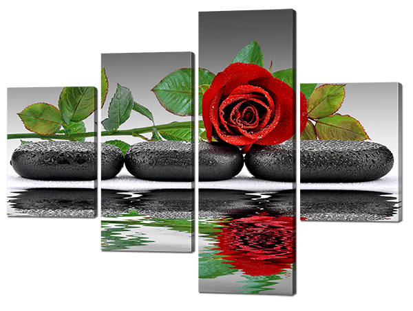 Модульна картина Interno Полотно Троянда на каменях 126х94см (R652M)