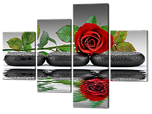 Модульна картина Interno Еко шкіра Троянда на каменях 106х78см (A652S)