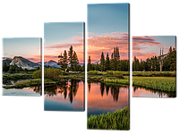 Модульная картина Interno Искусственный холст Озеро тихое 106x78см (Z612S)