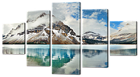 Модульная картина Interno Искусственный холст Горное озеро 123х69см (Z923M)