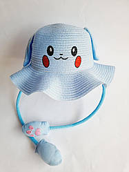 Дитячий літній капелюх Пікачу з вухами, що підіймаються, розмір 52-54 блакитна