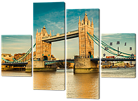Модульна картина з годинником Interno Полотно Міст в Лондоні 126х93см (R423М)