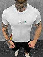 Мужская стильная футболка Puma белая , качественная белая футболка пума летняя стильная