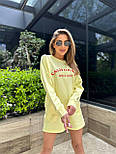 Костюм жіночий трикотажна бавовна спортивне худі світшот і шорти California Каліфорнія (в кольорах), фото 5
