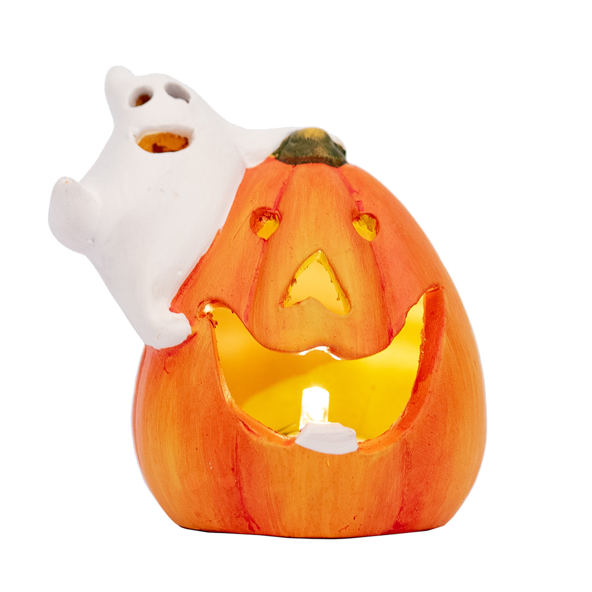 Статуетка Yes! Fun Хеллоуїн Pumpkin and ghost, 8 см, LED (974190)