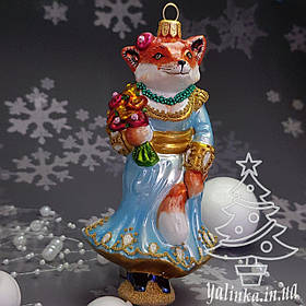 Скляна ялинкова іграшка на ялинку Лисиця  королівський ліс polskie zabawki