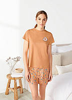 Пижама женская (футболка+шорты) Esmara L оранжевый (46023)