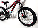 Дитячий велосипед Virage 24" Compass 13" чорно-червоний з бірюзовим, Різнокольоровий, 13", 130-145 см, фото 3
